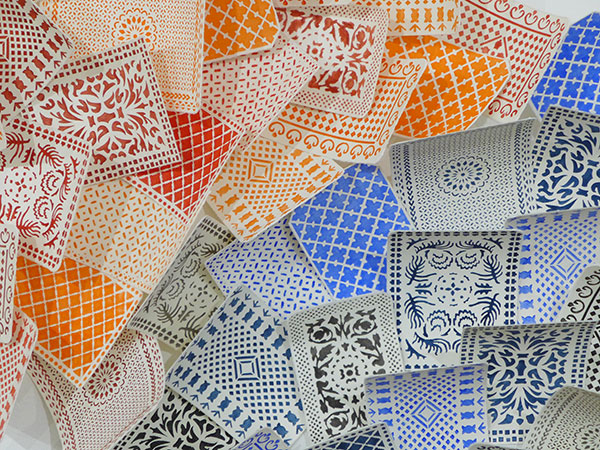 art contemporain, contemporary art, watercolor, aquarelle, posture, primate, motifs, pattern